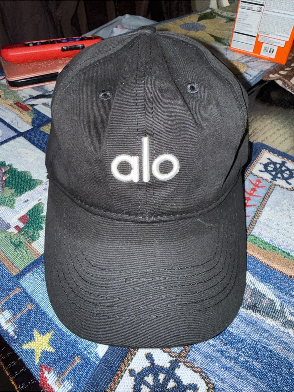 ALO Yoga Black Logo Baseball Cap